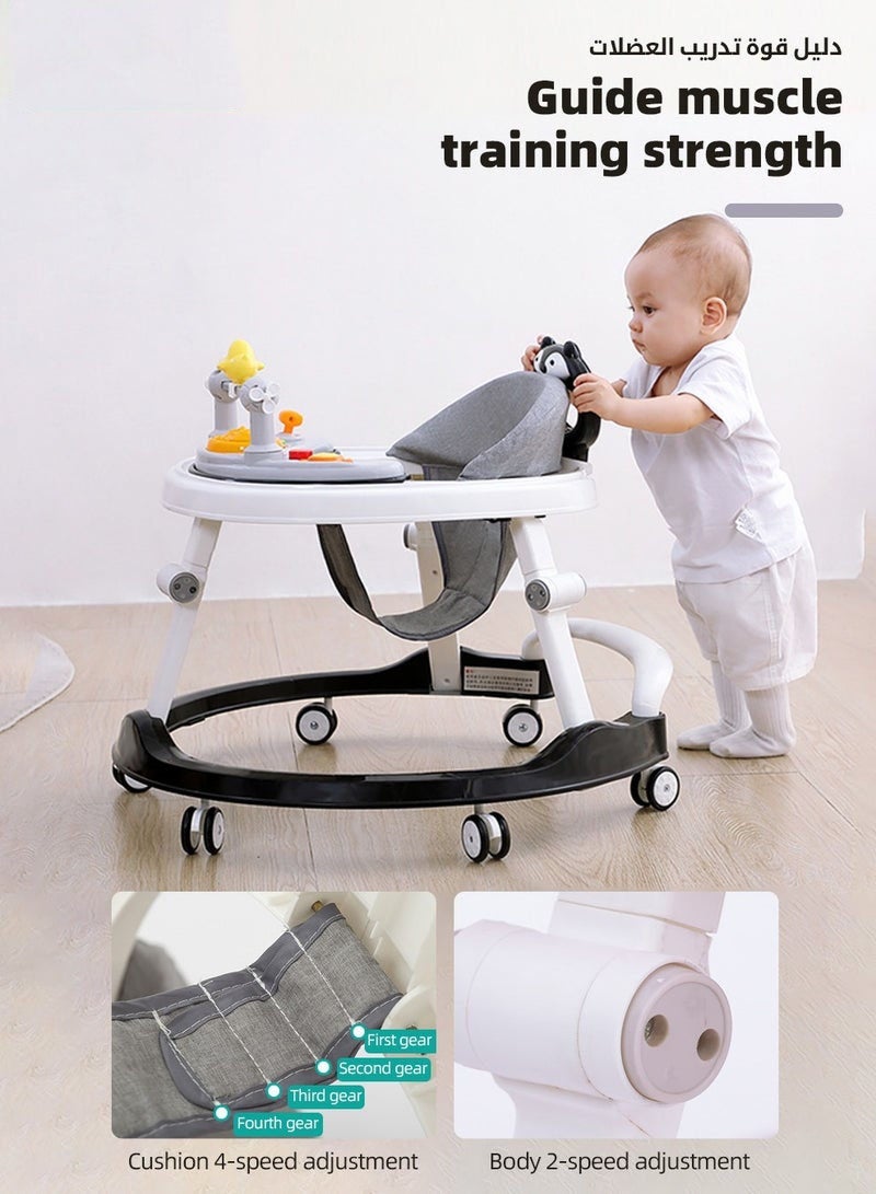DURKU 3 in 1 Baby Walker With Parent Push Handle, Children Walkers with Wheels, Adjustable Height Multifunction and Big Comfortable Seat Cushion, Detachable Trampoline Mat for Infants Boys Girls - Image 5